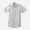Short Sleeve Striped Industrial Work Shirt Thumbnail